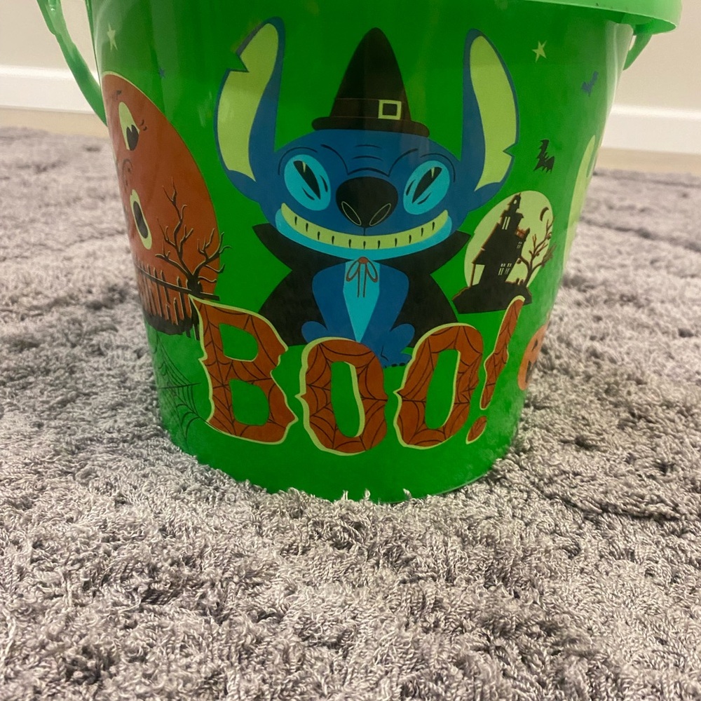 Halloween Treat Bucket with Blue Stitch Character - Green-Light Up Handle